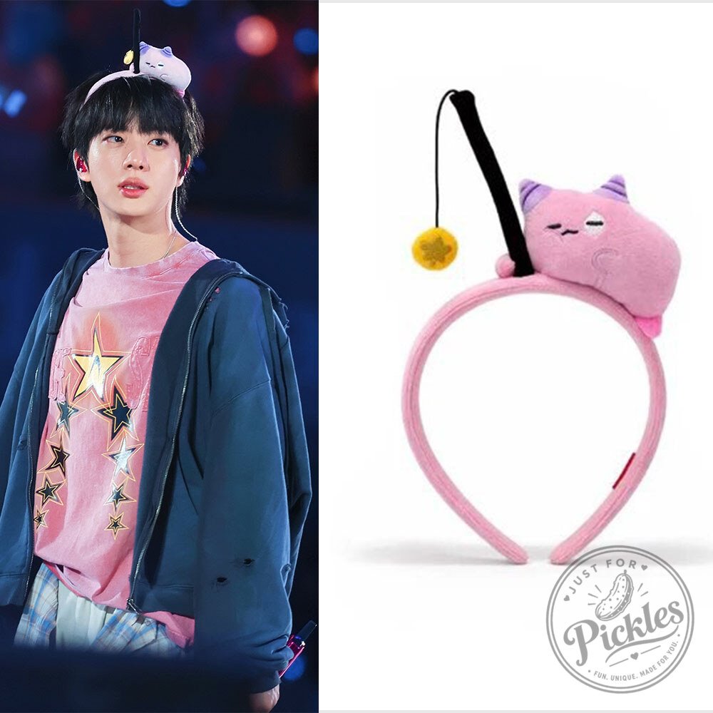 BTS Jin Pink Bean Fishing Plush Headband